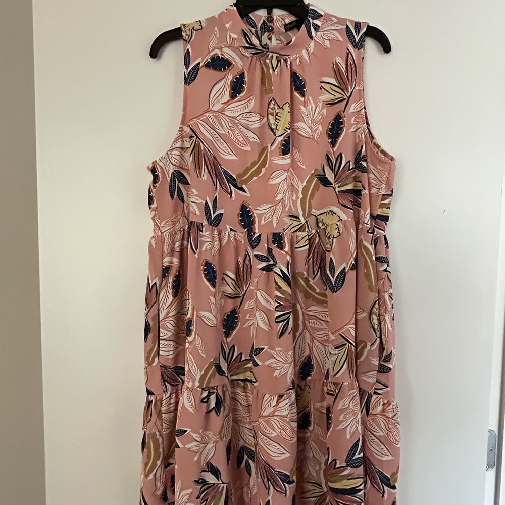 Gibson Pink Sleeveless Mock Neck Sundress